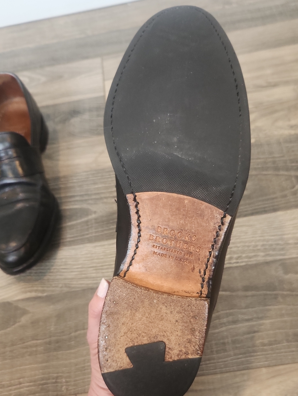 Brooks Brothers Men's Black Leather Loafers Size 10.5 - Picture 14 of 15